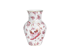 Ginori Oro Di Doccia Magenta Ming Vase - 9"